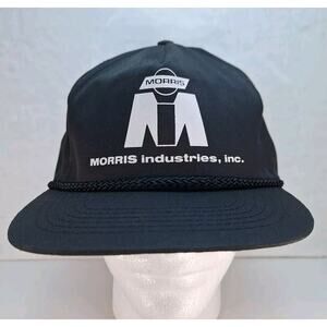 Vintage Morris Industries Trucker Hat Cap Rope Snapback Black